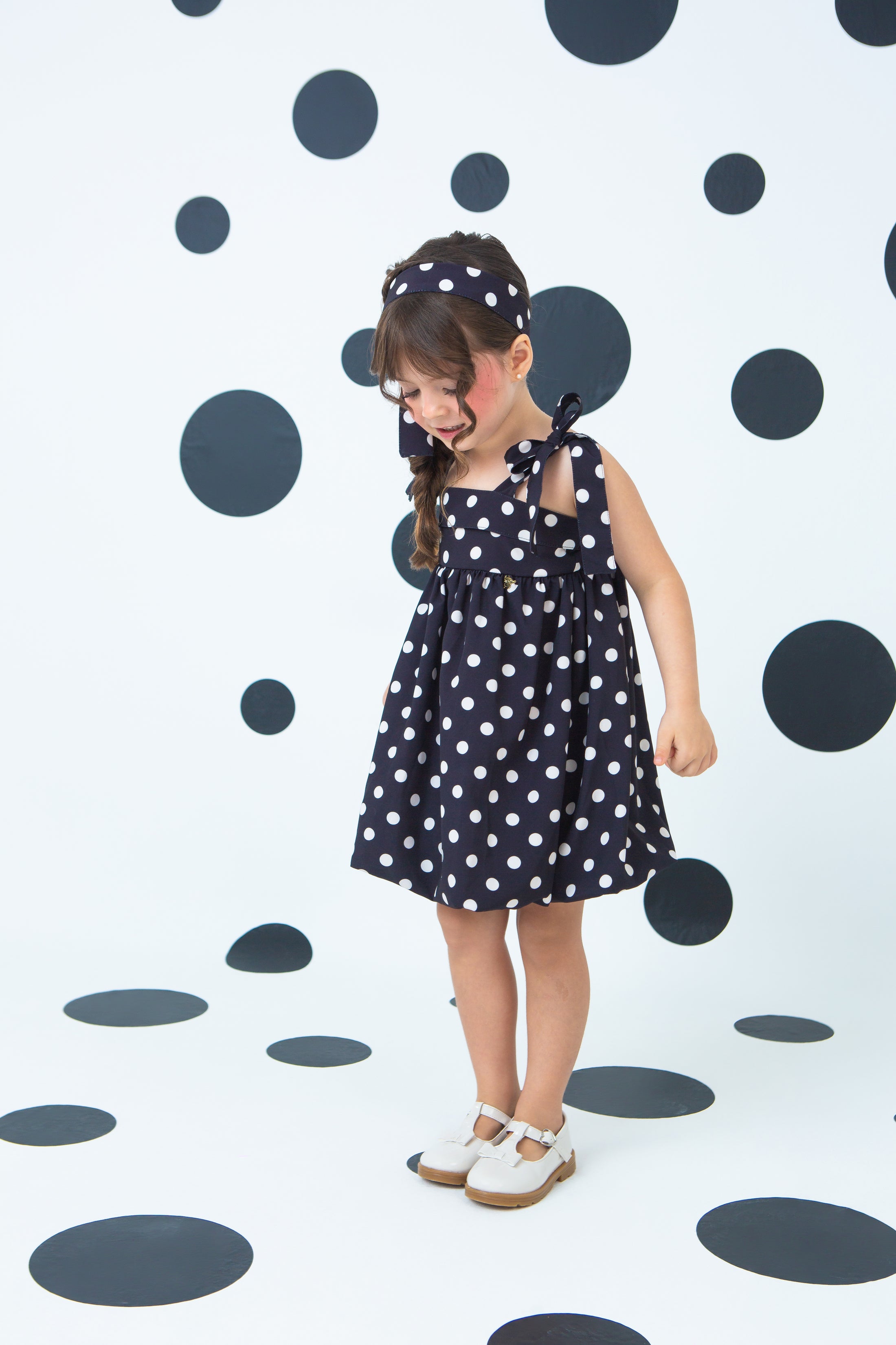 Vestido Giorgia Poá Crema