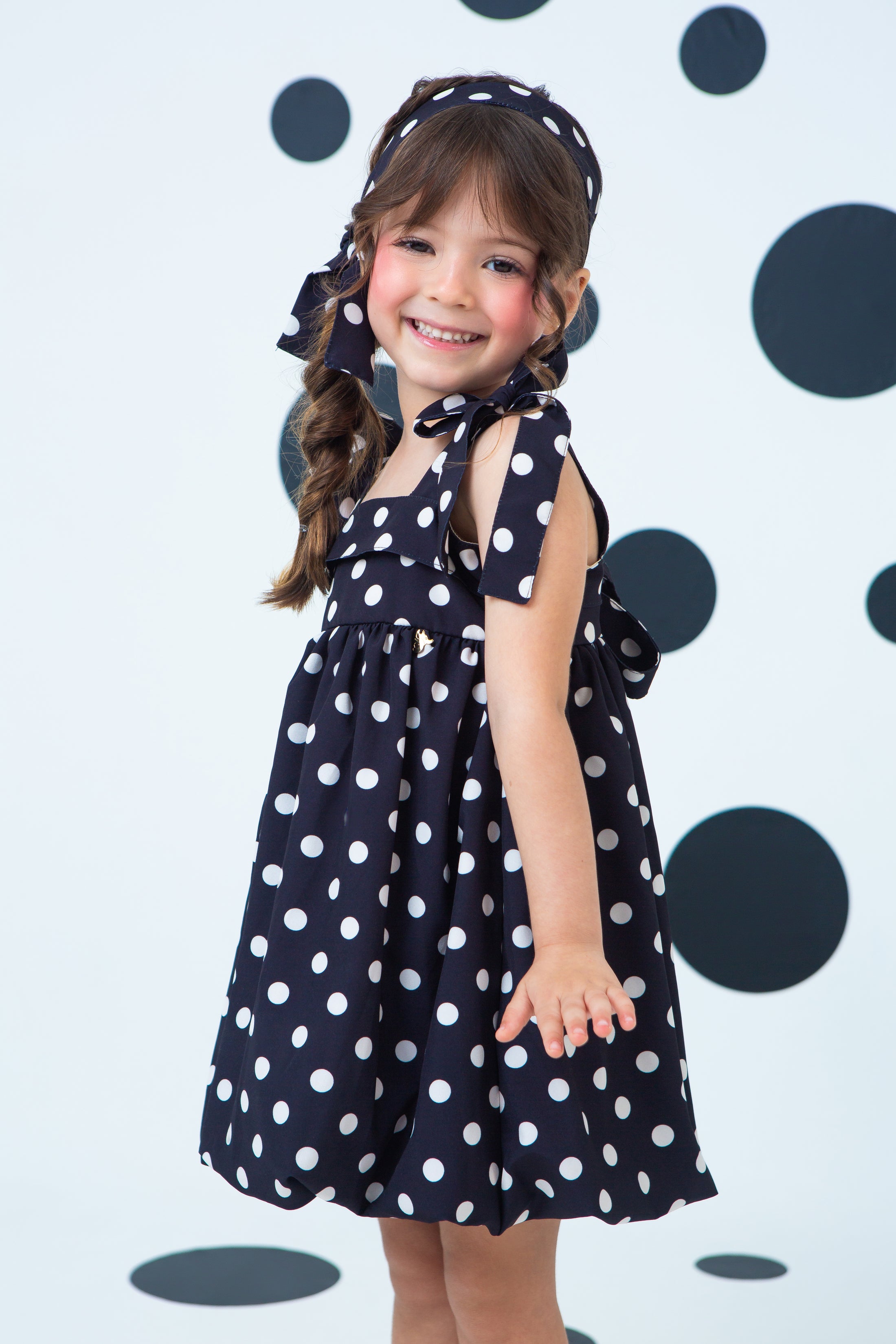 Vestido Giorgia Poá Crema