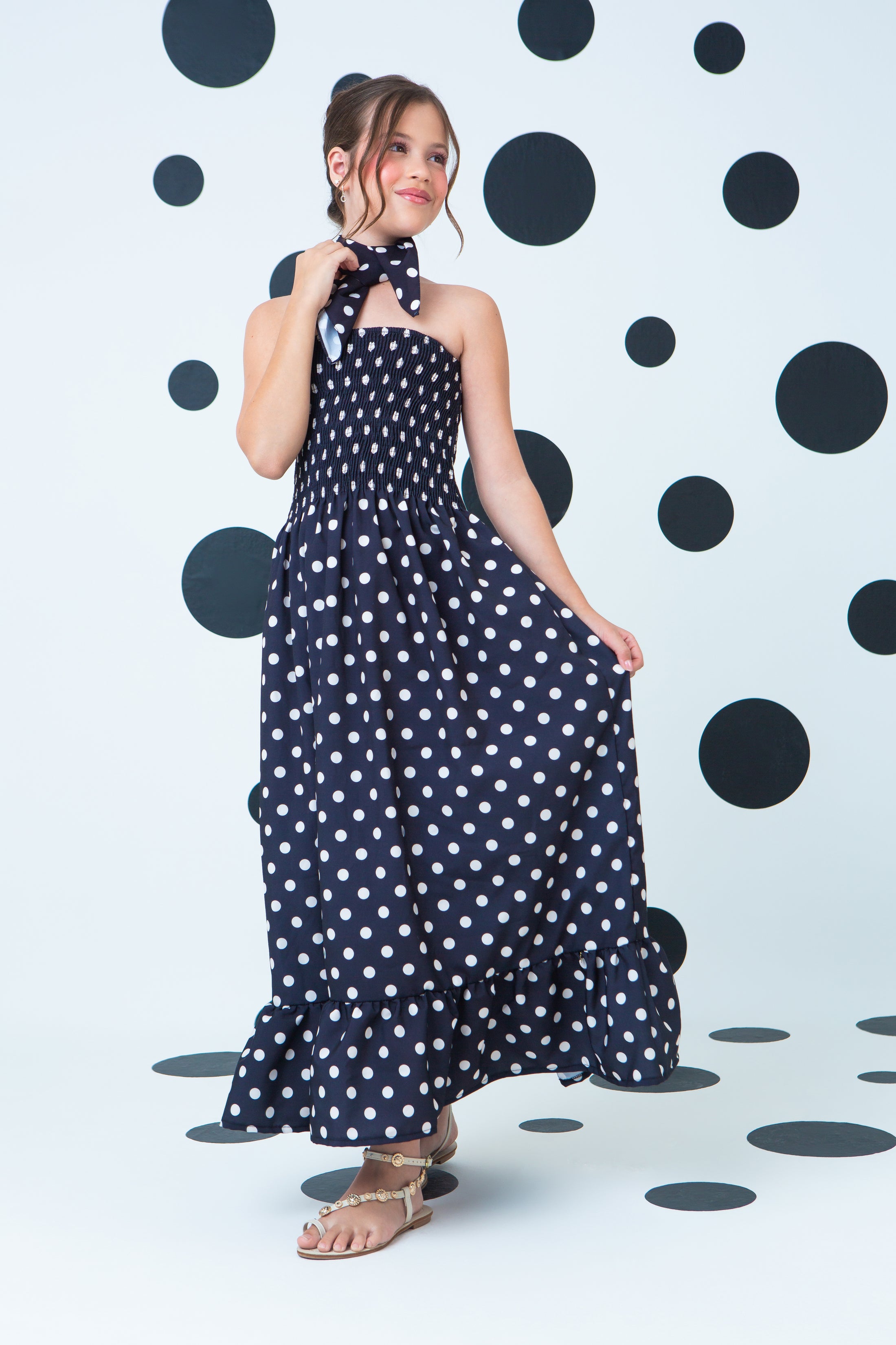 Vestido Carlotta Poá Nero