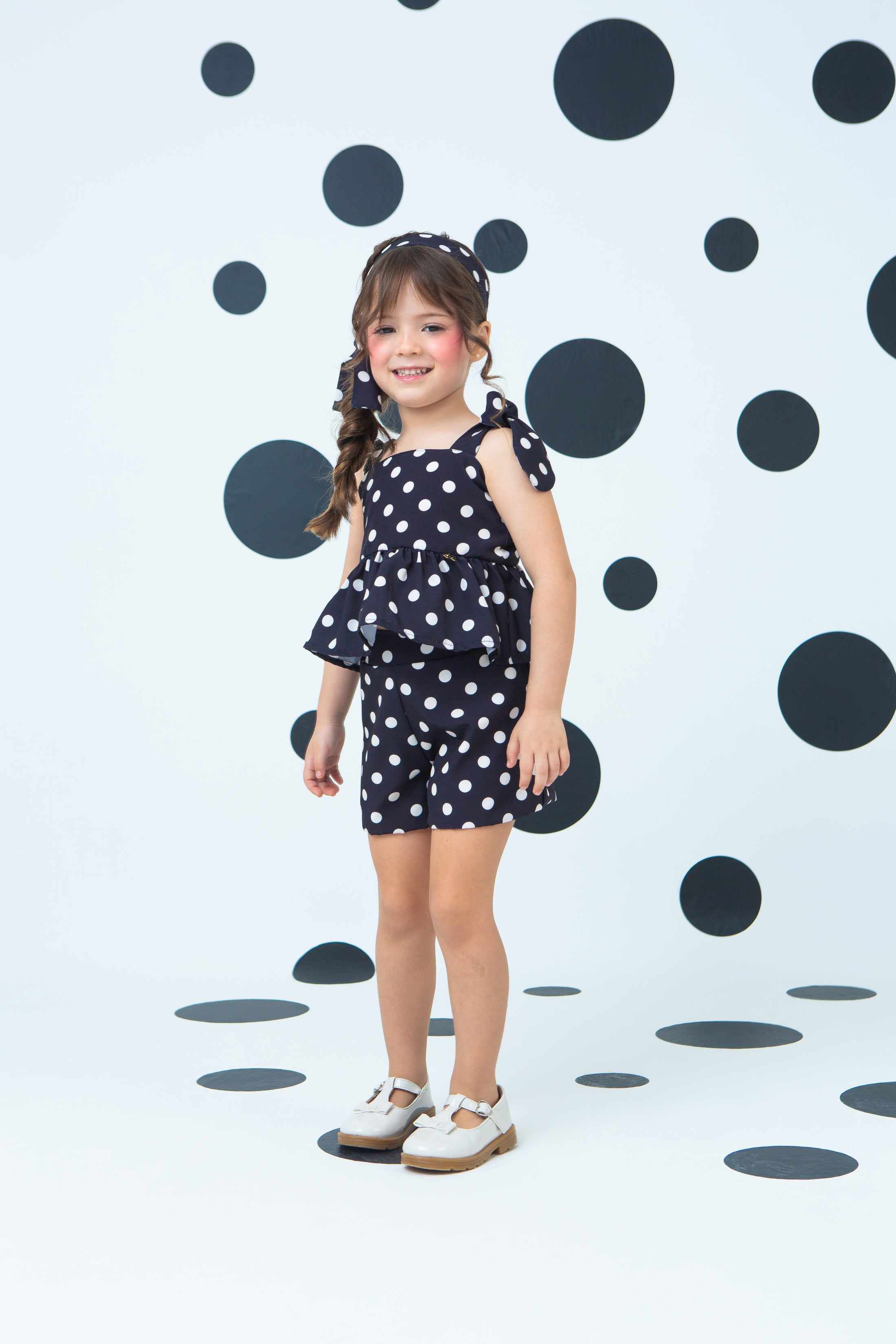 Blusa Vittoria Poá Crema