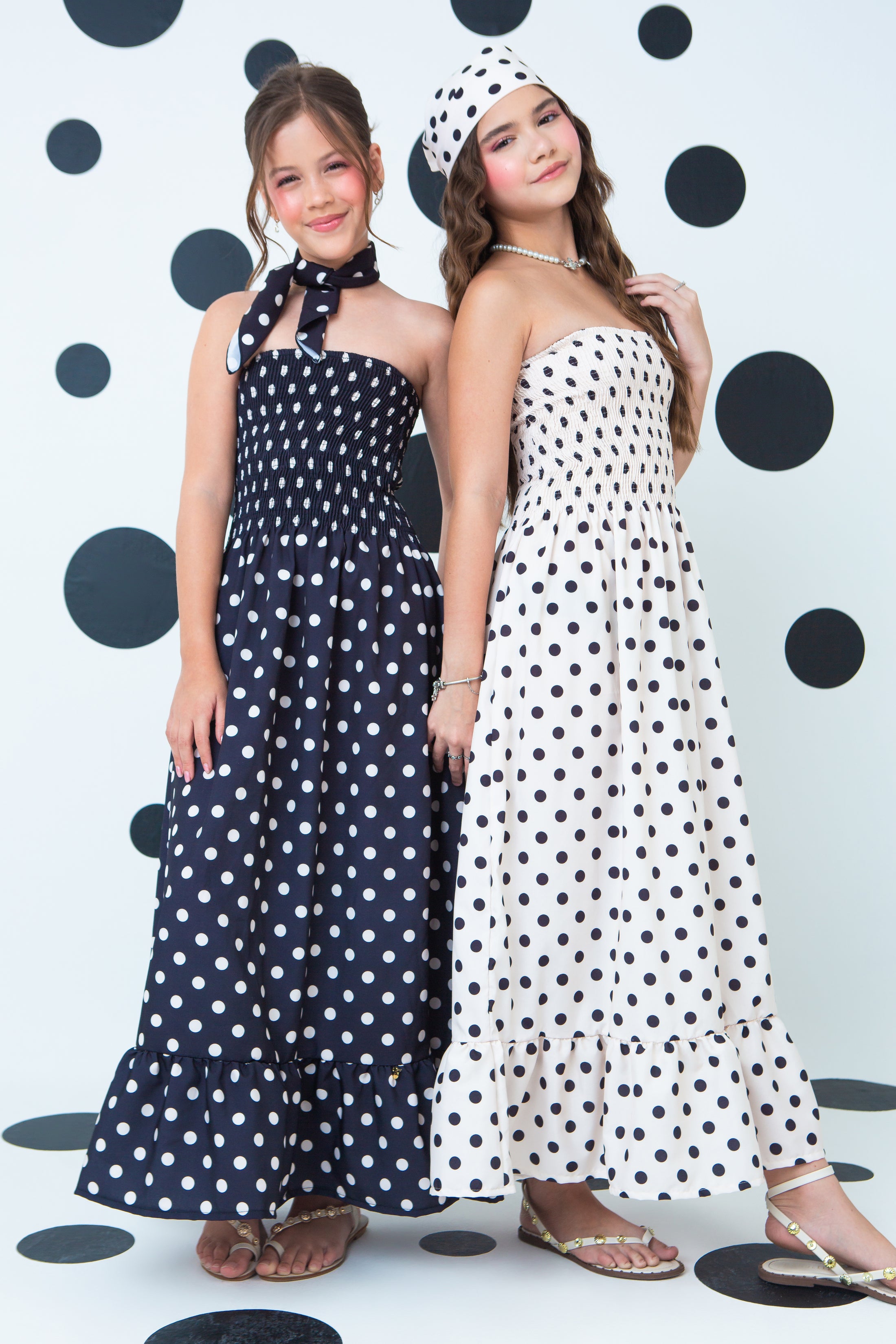 Vestido Carlotta Poá Crema