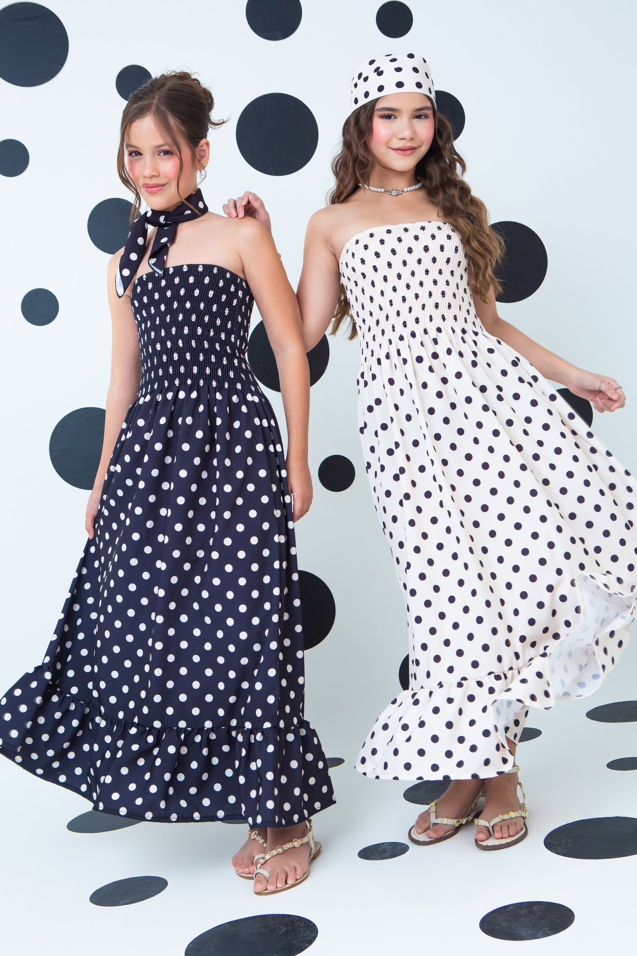 Vestido Carlotta Poá Crema