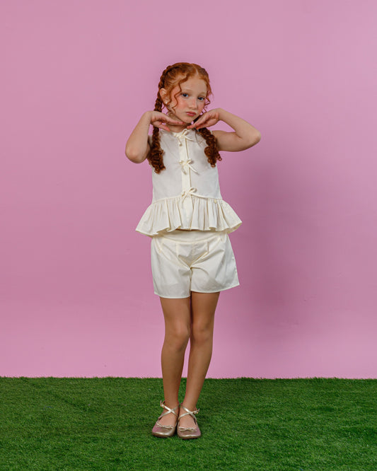 Conjunto Peplum Bete - Creme