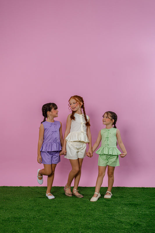 Conjunto Peplum Bete - Creme