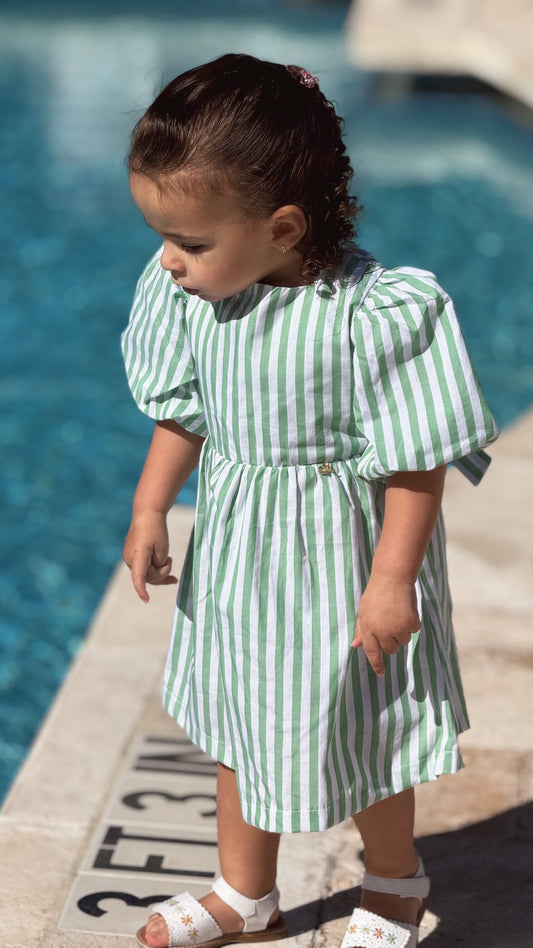Vestido Carol - Verde Listrado
