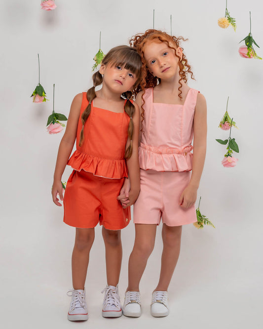 Conjunto Tereza Duo Color - Salmão